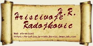 Hristivoje Radojković vizit kartica